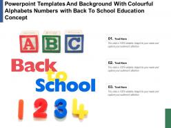Templates With Colourful Alphabets Numbers With Back To School Education Concept