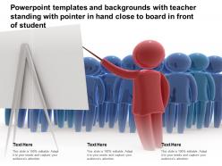 Templates With Teacher Standing With Pointer In Hand Close To Board In Front Of Student
