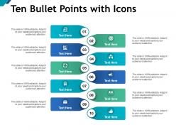 Ten bullet points with icons