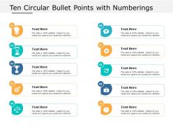 Ten circular bullet points with numberings
