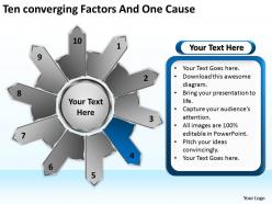 Ten converging factors and one cause cycle process diagram powerpoint templates