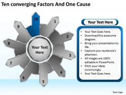 Ten converging factors and one cause cycle process diagram powerpoint templates