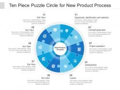 Ten piece puzzle circle for new product process