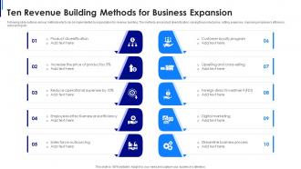 Ten revenue building methods for business expansion