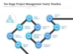 Ten stage project management yearly timeline