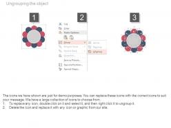 Ten staged circular petal process diagram powerpoint slides
