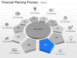 Ten staged financial planning diagram with icons powerpoint template slide