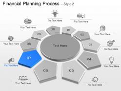 Ten staged financial planning diagram with icons powerpoint template slide