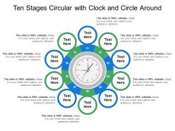 Ten Stages Circular With Clock And Circle Around