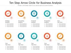 Ten step arrow circle for business analysis