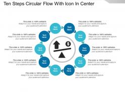 Ten steps circular flow with icon in center