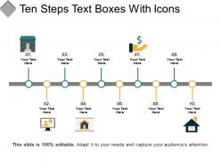 Ten steps text boxes with icons