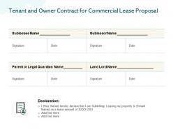 Tenant and owner contract for commercial lease proposal ppt powerpoint presentation icon graphics pictures