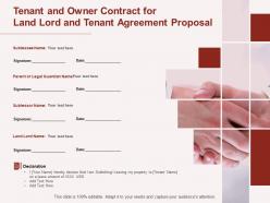 Tenant and owner contract for land lord and tenant agreement proposal ppt powerpoint ideas