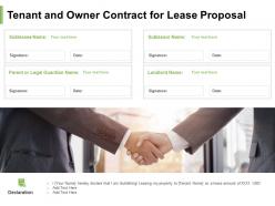 Tenant and owner contract for lease proposal ppt powerpoint presentation icon