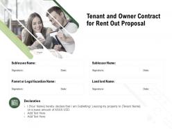 Tenant and owner contract for rent out proposal ppt powerpoint presentation styles slide