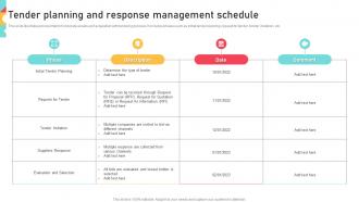 Tender Planning And Response Management Schedule