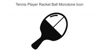 Tennis Player Racket Ball Monotone Icon In Powerpoint Pptx Png And Editable Eps Format