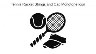 Tennis Racket Strings And Cap Monotone Icon In Powerpoint Pptx Png And Editable Eps Format