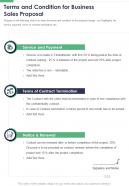 Terms And Condition For Business Sales Proposal One Pager Sample Example Document