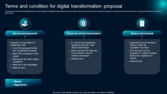 Terms And Condition For Digital Transformation Proposal Ppt Powerpoint Presentation File Slides