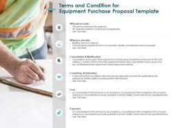 Terms and condition for equipment purchase proposal template ppt styles shapes