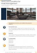 Terms And Condition For Hotel Management One Pager Sample Example Document