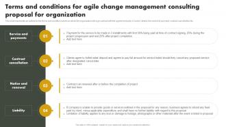 Terms And Conditions For Agile Change Management Consulting Proposal For Organization