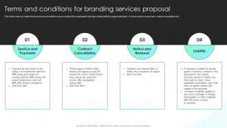 Terms And Conditions For Branding Services Proposal Ppt Powerpoint Presentation Infographics Outline