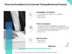 Terms And Conditions For Corporate Training Workshop Proposal Ppt Powerpoint Visuals