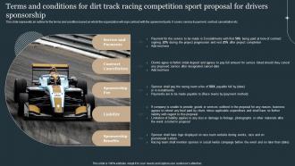Terms And Conditions For Dirt Track Racing Competition Sport Proposal For Drivers Sponsorship Ppt Tips