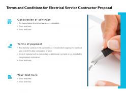Terms And Conditions For Electrical Service Contractor Proposal Ppt Slides