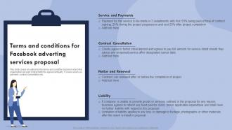 Terms And Conditions For Facebook Adverting Services Proposal Ppt Powerpoint Presentation Gallery