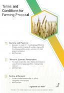 Terms And Conditions For Farming Proposal One Pager Sample Example Document