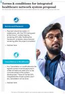 Terms And Conditions For Integrated Healthcare Network System One Pager Sample Example Document
