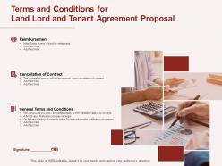 Terms and conditions for land lord and tenant agreement proposal ppt powerpoint presentation slide
