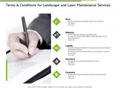 Terms and conditions for landscape and lawn maintenance services ppt slides