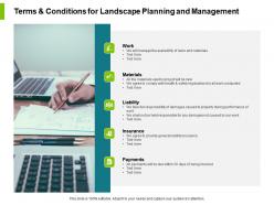Terms and conditions for landscape planning and management ppt slides