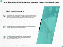 Terms And Conditions For Memorandum Of Agreement Between Two Parties Proposal Ppt Show