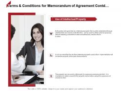 Terms And Conditions For Memorandum Of Agreement Contd Strategy Ppt Powerpoint Slide