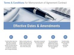 Terms And Conditions For Memorandum Of Agreement Contract Ppt Samples
