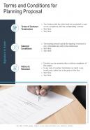 Terms And Conditions For Planning Proposal One Pager Sample Example Document
