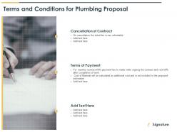 Terms And Conditions For Plumbing Proposal Ppt Powerpoint Slides