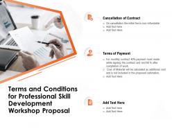 Terms and conditions for professional skill development workshop proposal cost material ppt files