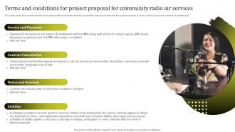 Terms And Conditions For Project Proposal For Community Radio Air Services Ppt Mockup