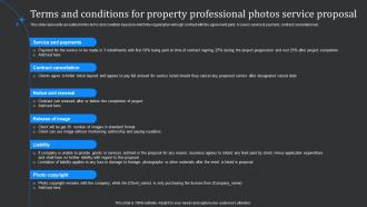 Terms And Conditions For Property Professional Photos Service Proposal Ppt Pictures