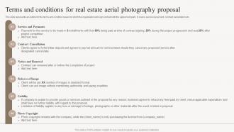 Terms And Conditions For Real Estate Aerial Photography Proposal Ppt Summary