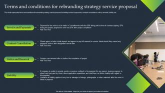 Terms And Conditions For Rebranding Strategy Service Proposal Professional Business Branding Services Proposal