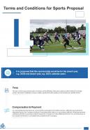 Terms And Conditions For Sports Proposal One Pager Sample Example Document