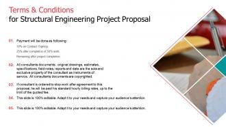 Terms and conditions for structural engineering project proposal ppt slides graphics example